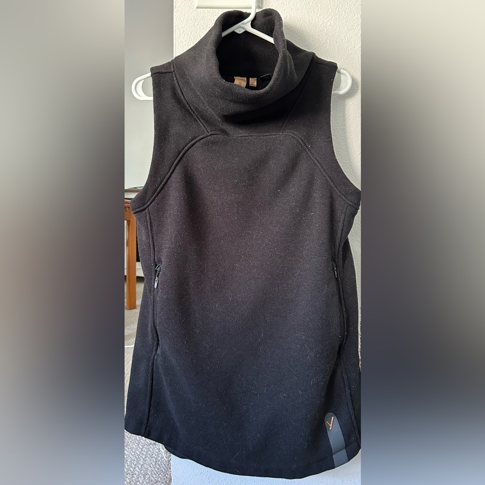 INDYEVA Toga, Black Polartec Thermal Fleece Vest Tunic, Size Medium